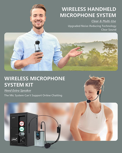 Sistema De Micrófono Inalámbrico Auriculares Mic/micrófono D
