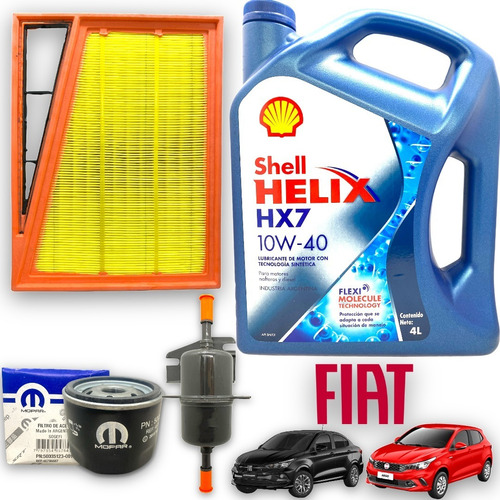 Kit Service 3 Filtros + 4l Aceite Shell Fiat Argo Cronos 1.3