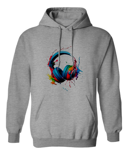 Sudadera Con Gorro Audífonos Splash De Colores