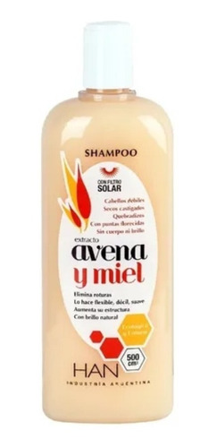 Shampoo Cabellos Debiles Avena Y Miel - Han 500ml