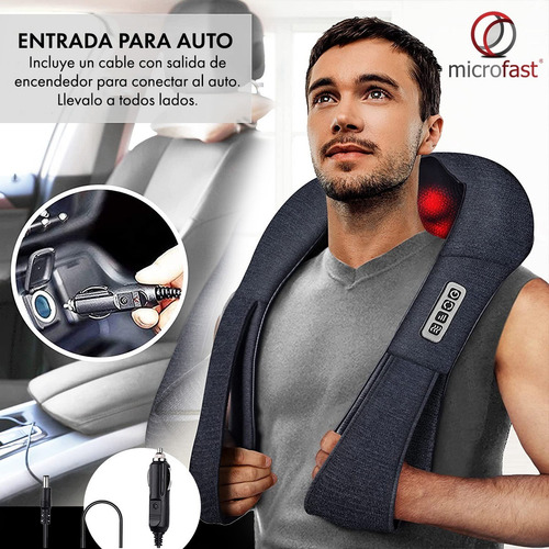 Imagen 6 de 10 de Masajeador Eléctrico Portátil Cervical Cuello Calor Shiatsu