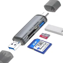 Comprar SD Card Reader,6 in 1 USB\u002FUSB C\u002FMicro USB Micro SD Card Reader Adapter for LPhone 15,Mac,Macbook Pro\u002FAir,Camera,Chromebook,Android Galaxy,PC,Laptop,Supports Memory Card SD\u002FMicro SD\u002FTF\u002FSDHC\u002FSDXC\u002FMMC