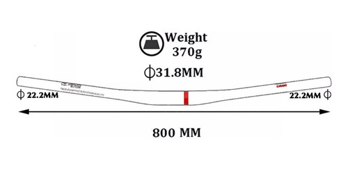 Volante Aluminio Para Bicicleta Montañera Mtb 800mmx31.8mm