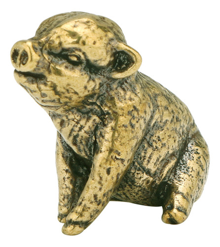 Modelado De Adorno De Cerdito De Latón Con Decoración De Cer