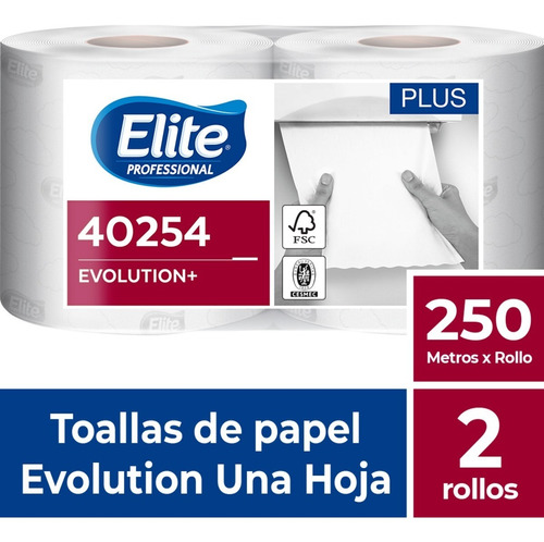 2 Rollos Toalla Evolution+ Elite Professional 250 Mt Autocor