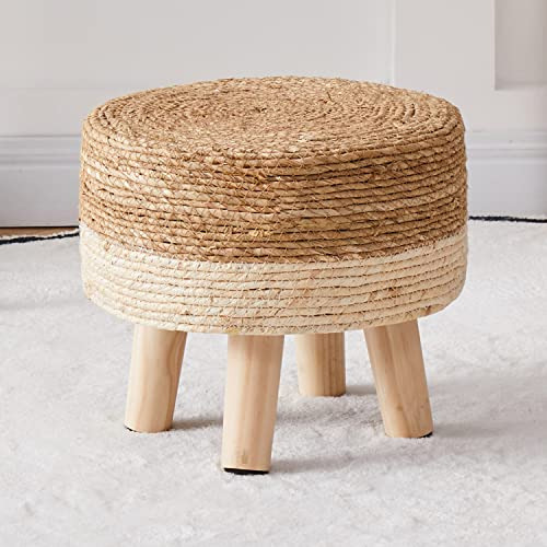 Foot Stool Natural Seagrass Hand Weave Poufs Round Otto...