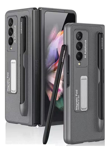 Funda Para Samsung Galaxy Z Fold 3 Con Bolsillo S-pen Lea17