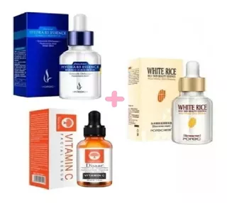 Kit 3 Serum Arroz + Vitamina C + Acido Hialuronico B5