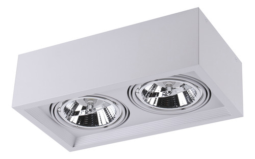 Aplique Box Cardanico + 2 Luces Lampara Ar111 Pack X2 Blanco