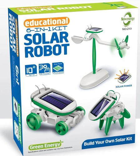 Kit Robot Solar Juguete Didáctico 6 En 1 Para Armar