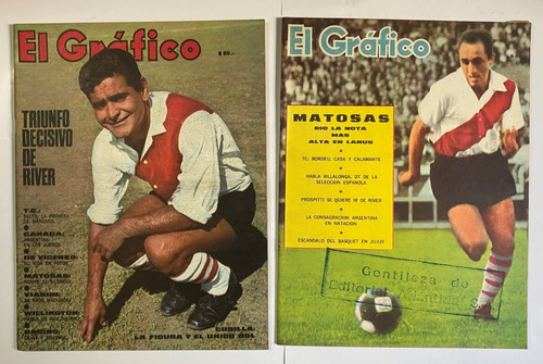 El Gráfico, 2 Revistas Uruguayos En River, Fútbol, Ex02