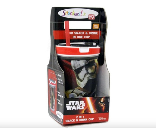 Snackeez Jr ,2 En 1  Vaso Y Dispensador  Snack Star Wars