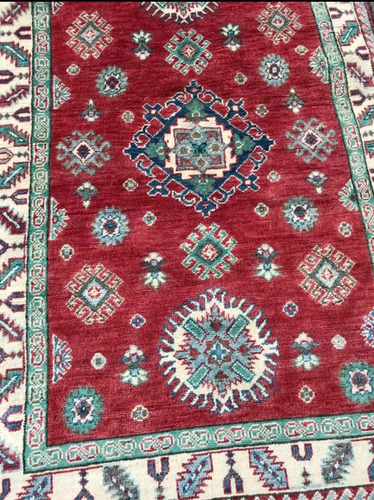 Alfombra Afgana Kazak Ariana Hecha A Mano 1.57 X 1.00