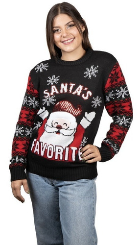 Suéter Ugly Sweater Santa Claus Feliz Mujer Navidad