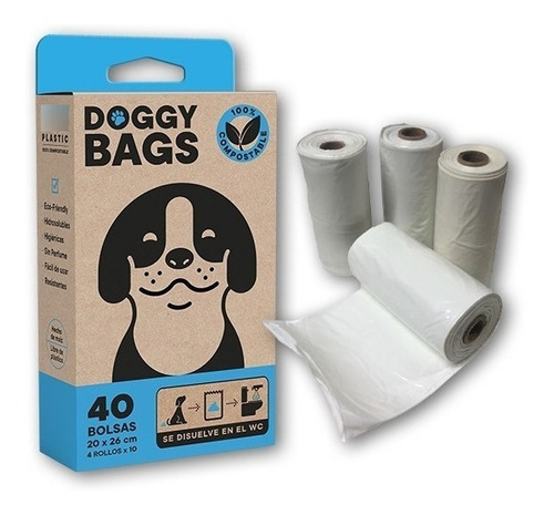 40 Bolsas Sanitarias Para Mascotas Solubles Y Compostables