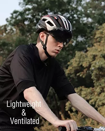 Cascos Bicicleta Adultos Con Luces Led Y Visera Magnética
