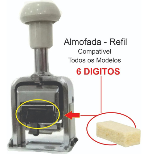 Almofada Numerador Automático Em Aço Cf-80 / Outros - Unid. Tinta Branco