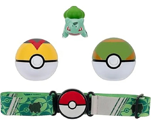 Pokemon Clip N Go Bulbasaur Set De Cinturon Y 2 Pokebolas