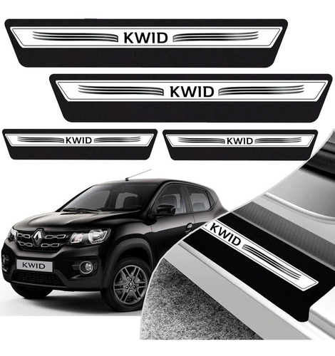 Kit 8 Peças Soleira Adesivo Porta Kwid 2017 2018 2019 2020 