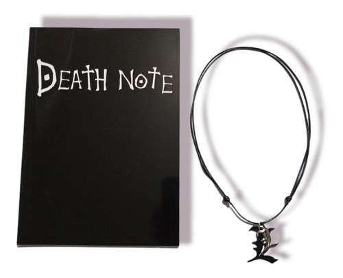 Imagem 1 de 7 de Caderno Death Note Kira Ryuk Anime E Colar L C/ Nota Fiscal