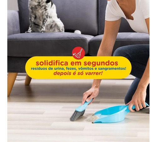 Kit C/ 2 Pó Seca Xixi Vômito Varrer Cães Gatos Petmais 1kg
