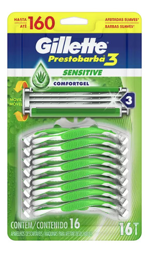 Rastrillos Desechables Gillette Prestobarba 3 Con 16 Piezas