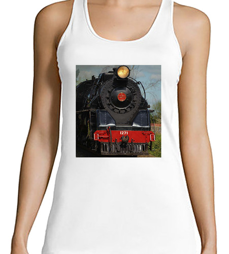 Musculosa Mujer Locomotora Trenes Ferrovias Anden Viaje P3