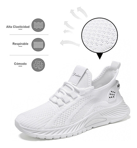 Zapatos De Tenis Elásticos Transpirables Moda Para Mujer