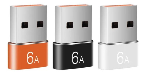 Imagen 1 de 4 de Adaptador Tipo C Hembra A Usb Macho / 6 A / Pack X 3 Unidad