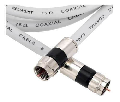 Cable Coaxial Rg6 Blanco | Armado Con Conectores | 25m