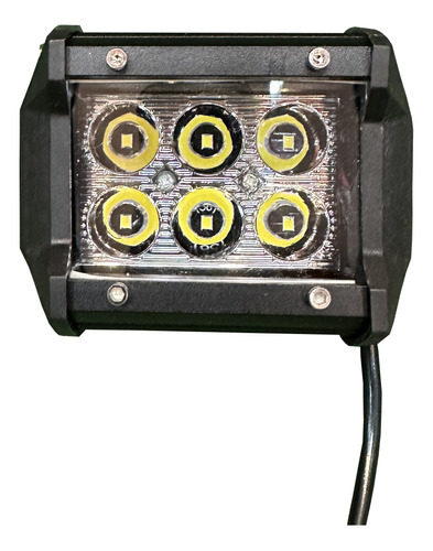 Faro Led Proyector 6 Led Rectangular 18w Flood 4x4 Off Road