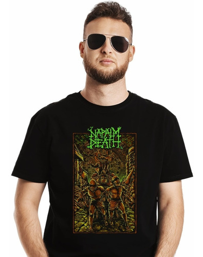 Polera Napalm Death Slaves Monkey Metal Impresión Directa