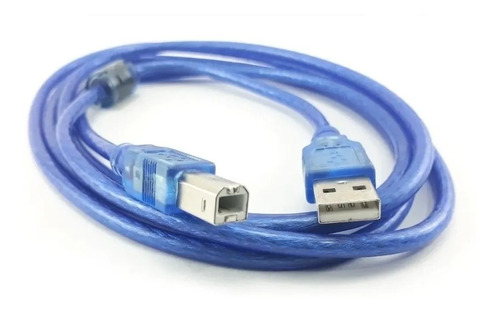 Cable Usb 2.0 Para Impresora 5 Mts Blindado Azul 
