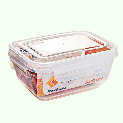 Kit 12 Pote Transparente 800ml Marmita Fit Trava Hermetico