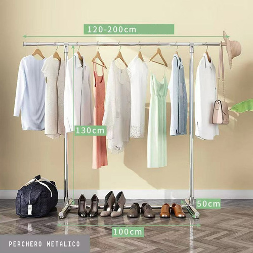 Imagen 3 de 4 de Tendedero De Ropa Simple Perchero Colgador Plegable Movil