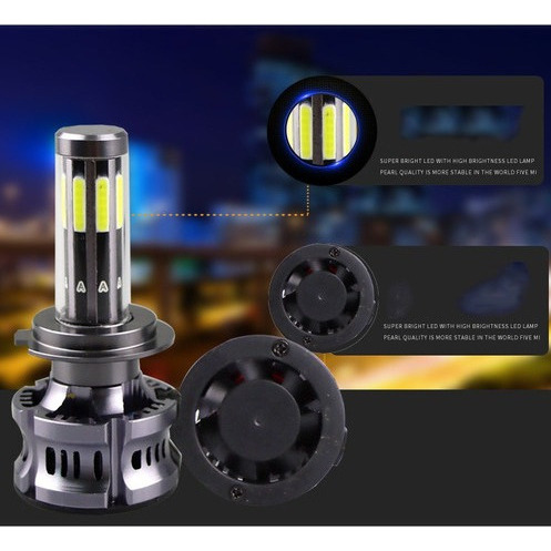 B Kit Led 2pz 8 Caras 12000lm H4 H7 H11 9005 9007 Auto Xenon