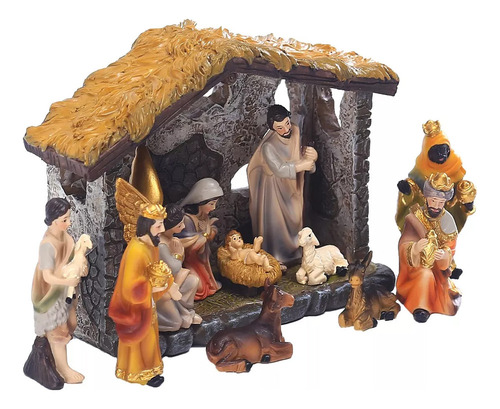 Nacimiento Navideño Tradicional 12 Piezas (resina Fina) Herm