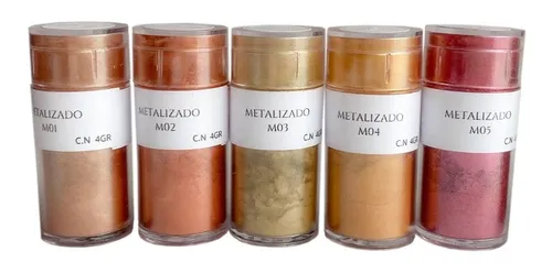 Set Pigmentos Metalizados Comestibles Colores Básicos X10