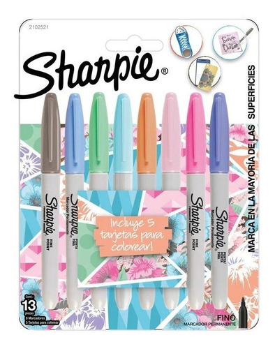 Set 8 Marcadores Sharpie Tonos Pastel