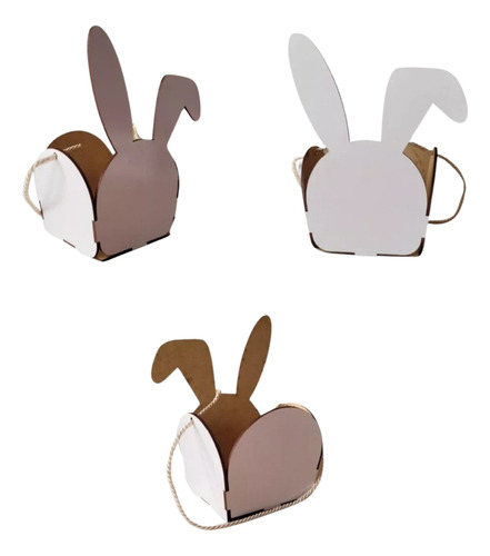 Kit Com 5 Cesta De Páscoa Mdf Para Sublimação.