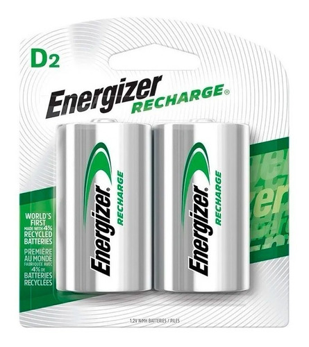 Pilas Energizer® Pilas D2 Recargable Pack 2 Unidades