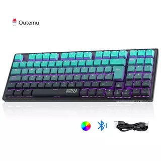 TERPORT 90% Teclado Gamer Mecanico Español Tr95 Esmeralda Alambrico Con Cable Removible, Outemu Red Switch Hotswap, 95 Teclas Antighosting, Retroiluminación Rgb, Teclado Personalización Para Win/mac