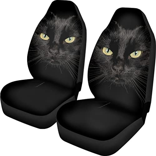 Fundas De Asiento De Coche De Gato Negro Lavables Y Dur...