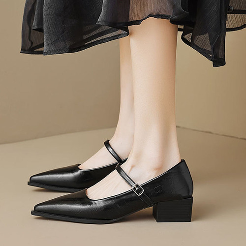 Zapatos De Vestir Para Mujer Con Tacón Bajo Y Punta Fina