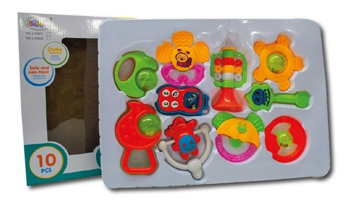 Set De Sonajeros P/ Bebés En Caja X 10 Unidades