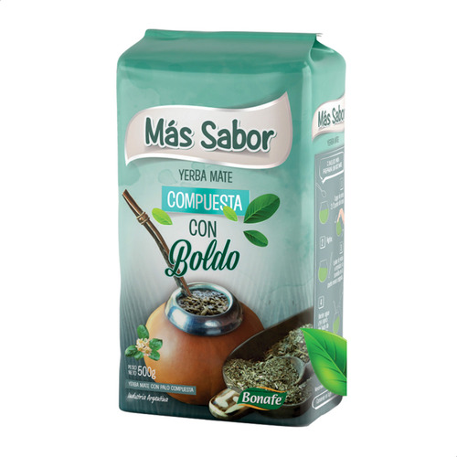 Yerba Mas Sabor Boldo 500g X4 Unidades