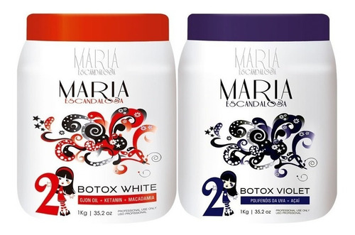 Imagem 1 de 3 de Combo Maria Escandalosa Btxx 01 Matizador 1kg + 01 White 1kg