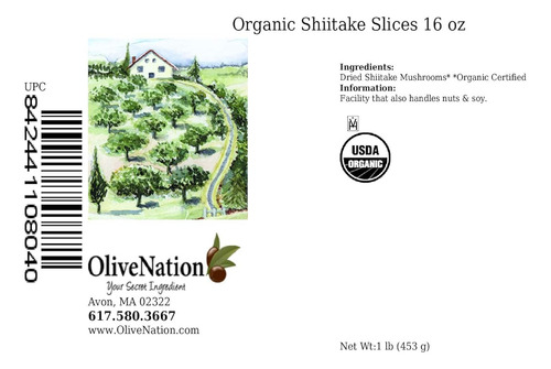Olivenation Rebanadas De Hongos Shiitake Orgánicos, Hongos S