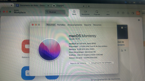 Macbook Air Macbook Air 13 Pulgadas 2015 (Usado)