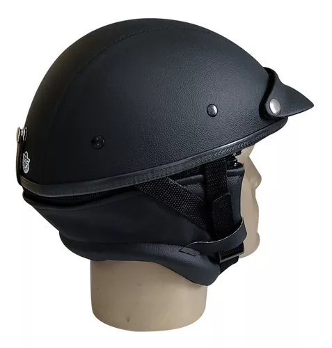 Capacete Moto Aberto Custom Pro Tork Coquinho Vintage Retro Chopper Unissex  Scooter - Preto